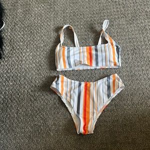 Striped two piece bikini